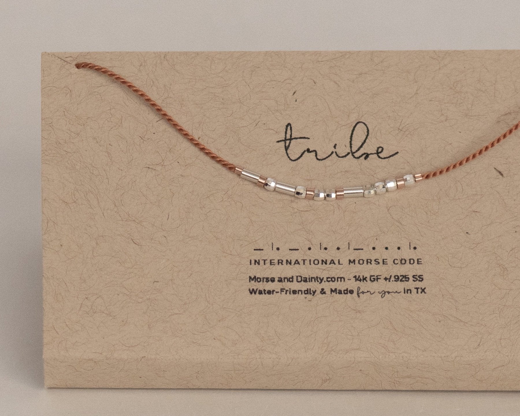 Tribe Morse Code Bracelet - Dainty 14K Gold & Silver Jewelry by Olivia Cactus