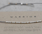 Warrior Morse Code Bracelet - Dainty 14K Gold & Silver Jewelry by Olivia Cactus