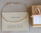 Warrior Morse Code Bracelet - Dainty 14K Gold & Silver Jewelry by Olivia Cactus