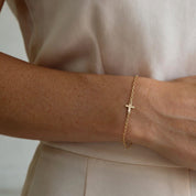 Sideways Cross Chain Bracelet