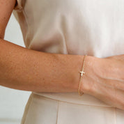 Sideways Cross Chain Bracelet