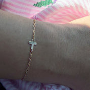 Sideways Cross Chain Bracelet