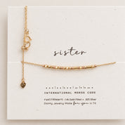 Custom Morse Code Necklace, Gold