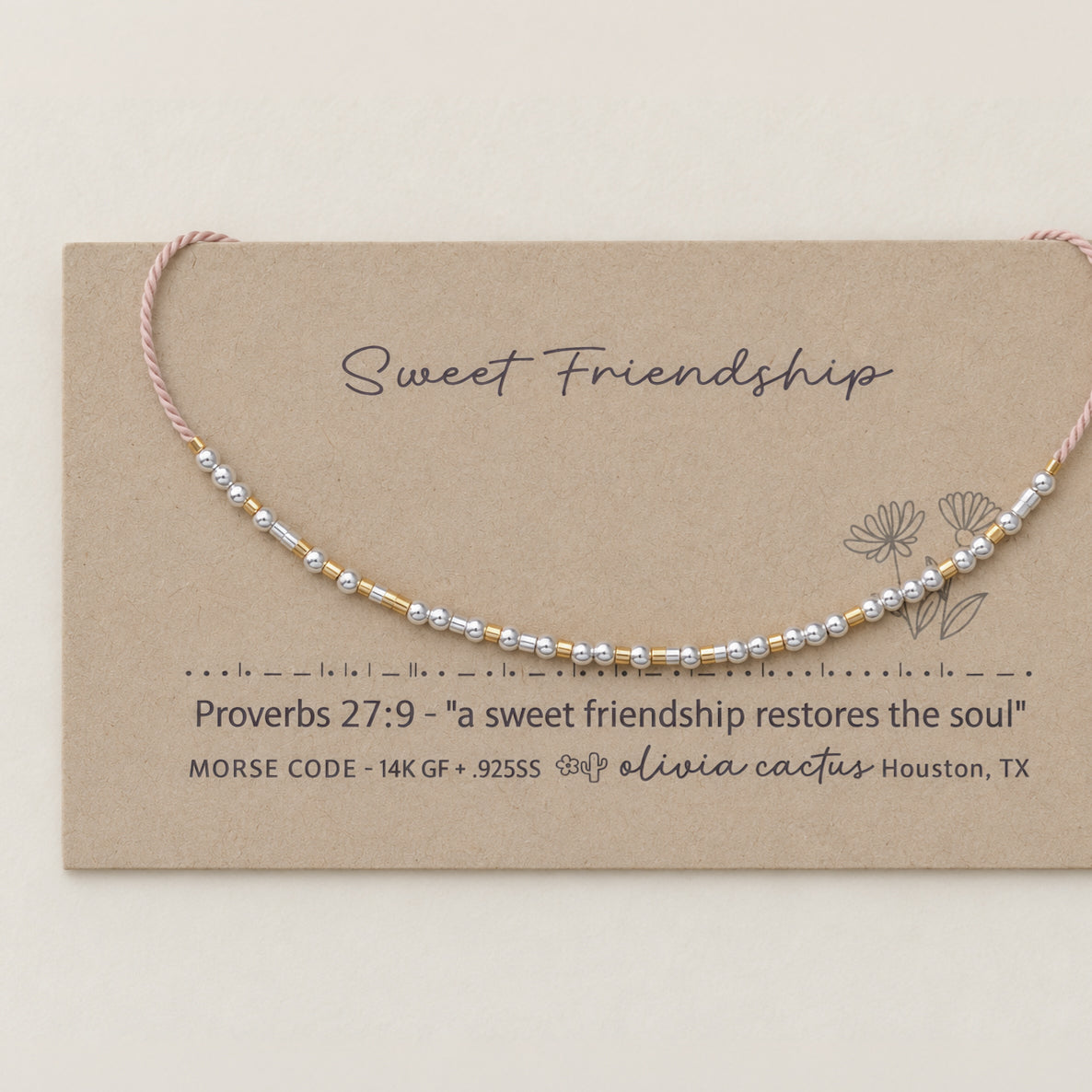 Sweet Friendship Morse Code Bracelet