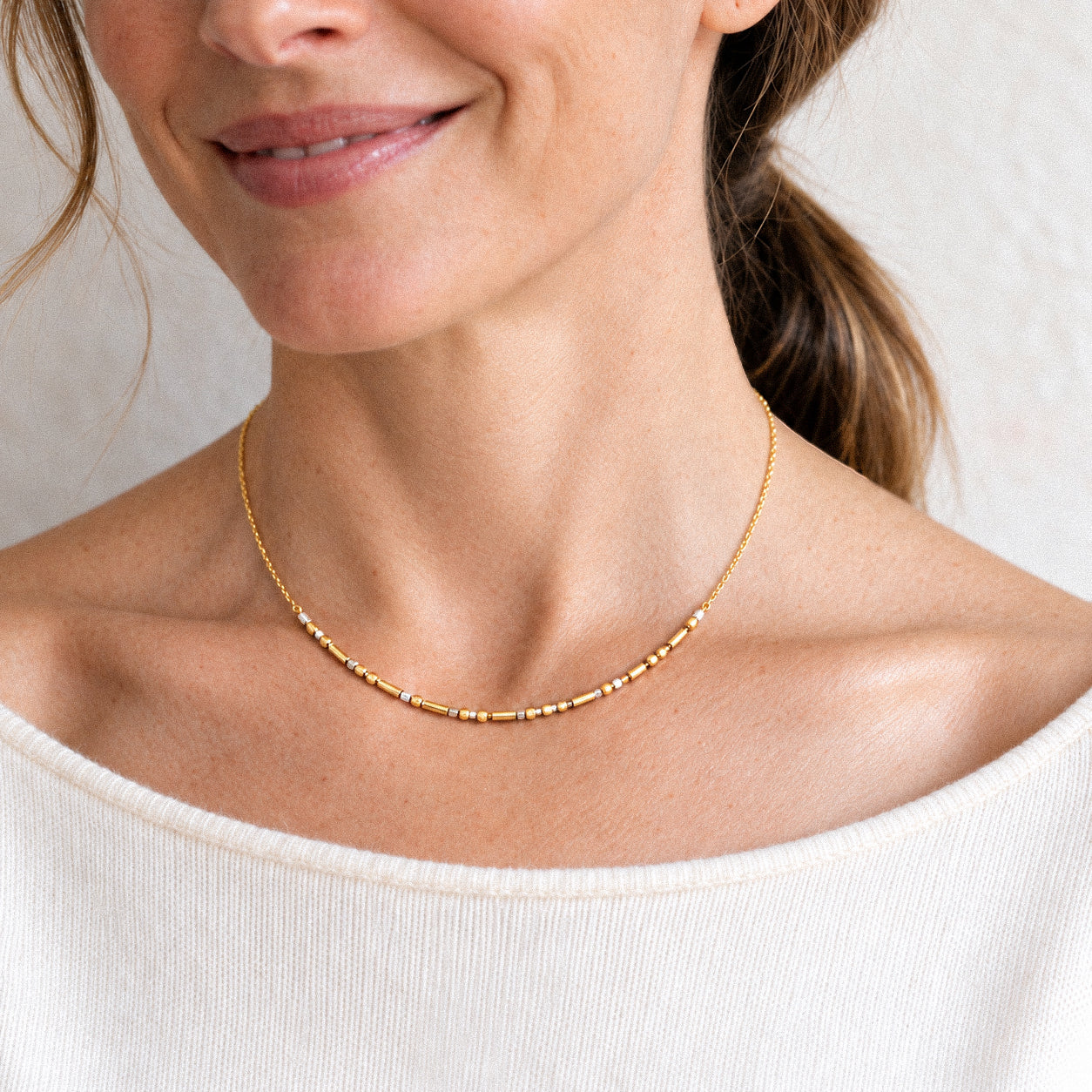 Custom Morse Code Necklace, Gold