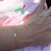 Sideways Cross Chain Bracelet
