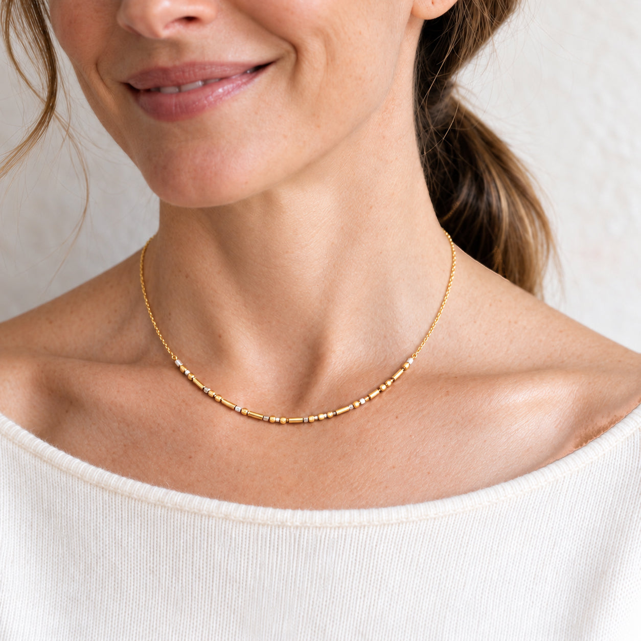 Custom Morse Code Necklace, Gold