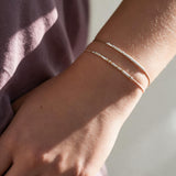 Custom Silver Morse Code Bracelet on Silk Cord