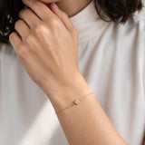 Dainty 14k Gold Filled CZ Charm Bracelet