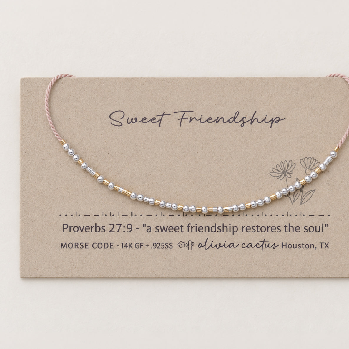 Sweet Friendship Morse Code Bracelet