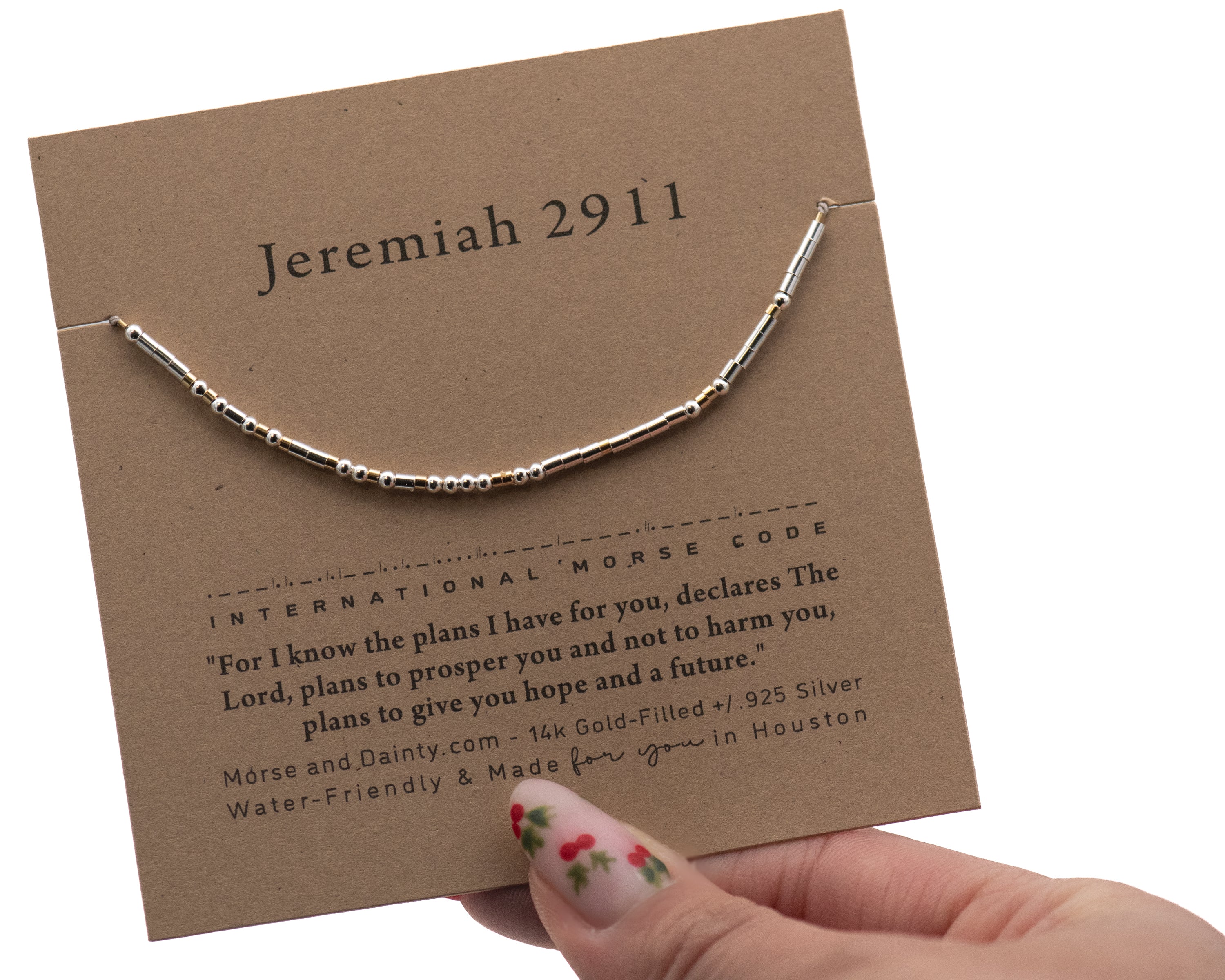 Jeremiah 29 11 Bible Verse Bracelet - Maya Morse and Dainty Jewelry by Olivia Cactus