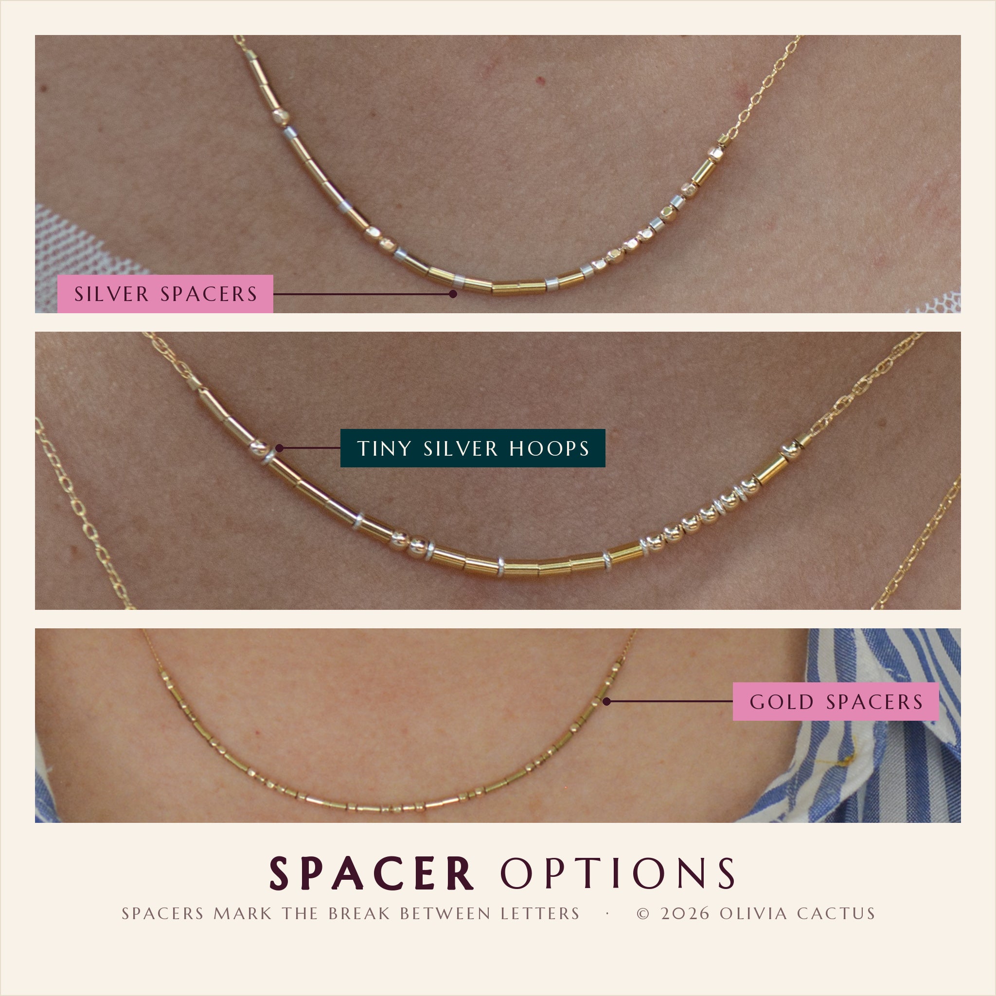 Custom Morse Code Necklace, Gold