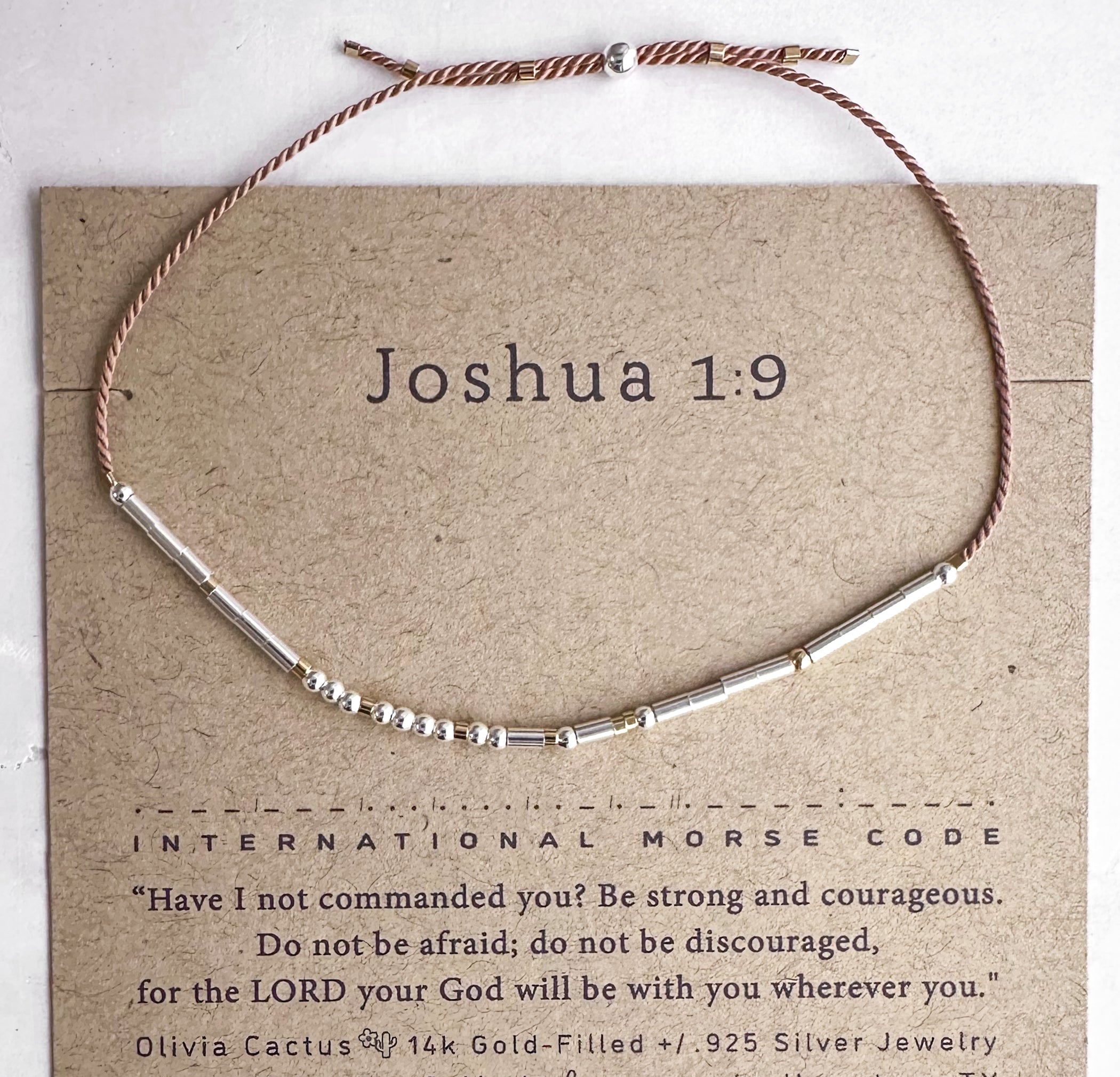 Joshua 1:9 Bible Verse Bracelet - Maya Morse and Dainty Jewelry by Olivia Cactus