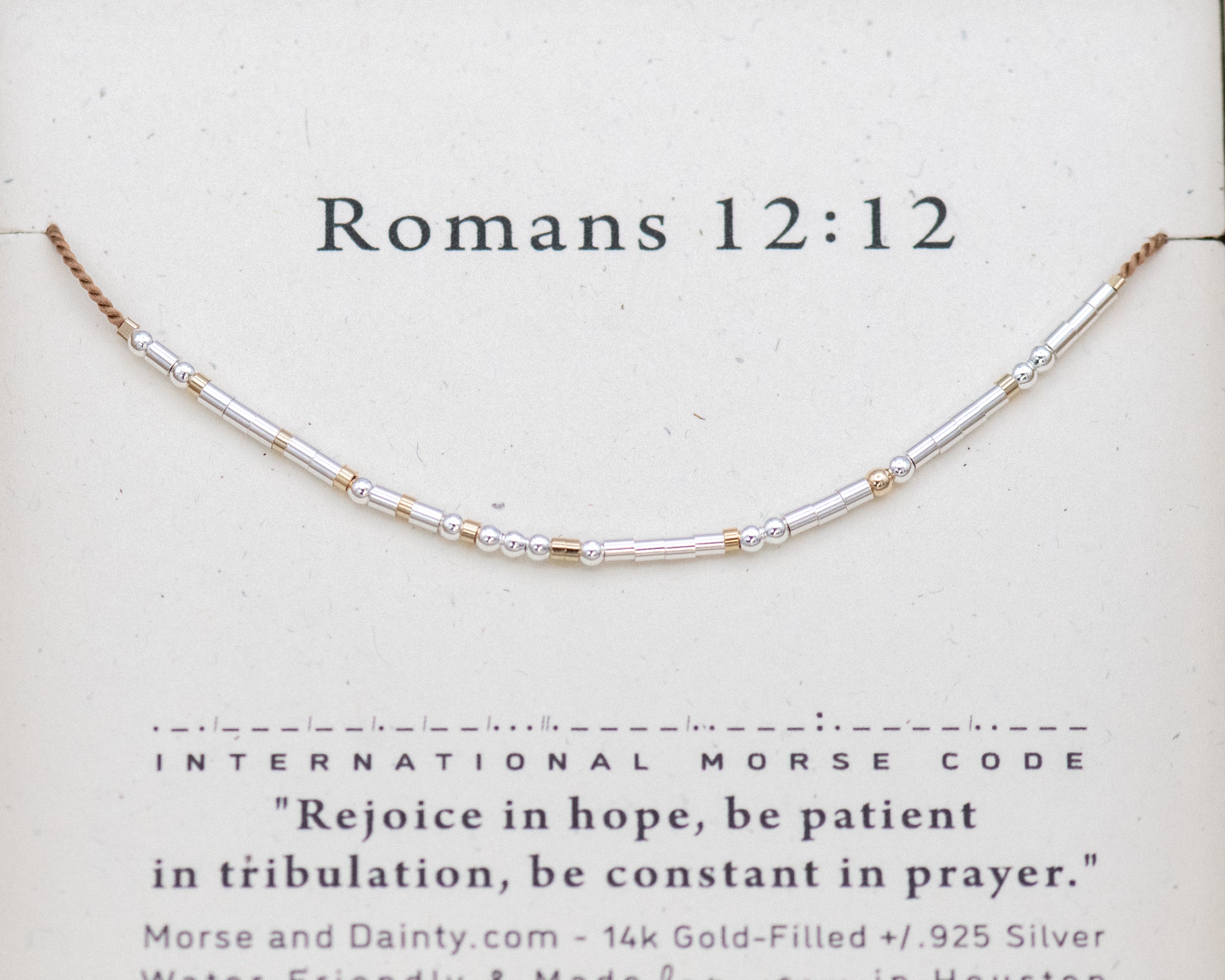 Romans 12 12 Bible Verse Bracelet - Maya Morse and Dainty Jewelry by Olivia Cactus