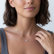 Silver Diamond Cut CZ, Necklace