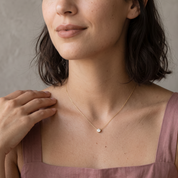Nasreen Gold Solitaire Necklace, 14k Gold Filled