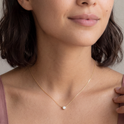 Nasreen Gold Solitaire Necklace, 14k Gold Filled