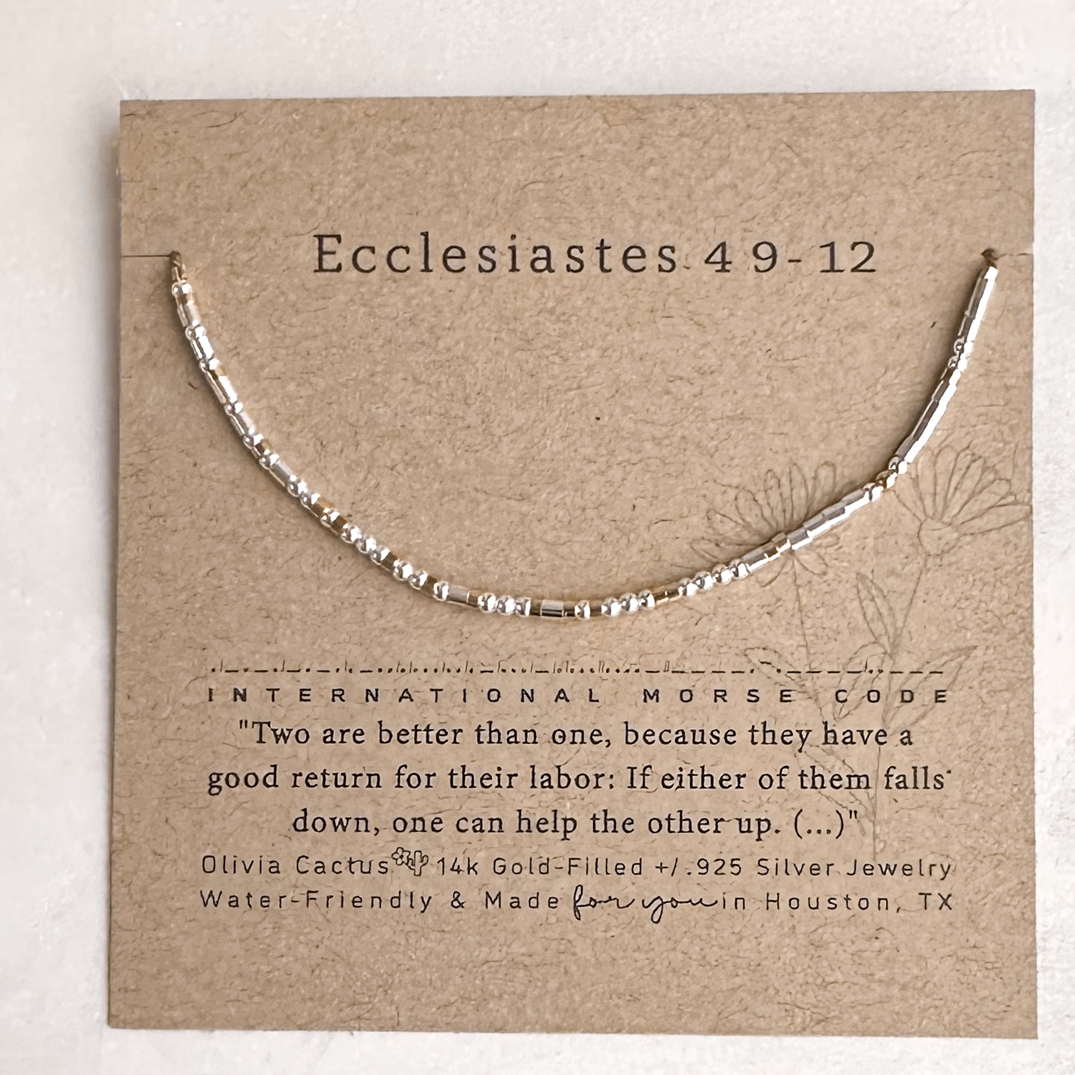 Ecclesiastes 4 9-12 Bible Verse Bracelet - Maya Morse and Dainty Jewelry by Olivia Cactus