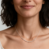 Personalized Morse Code Necklace, Bold Silver