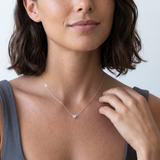 Silver Diamond Cut CZ, Necklace