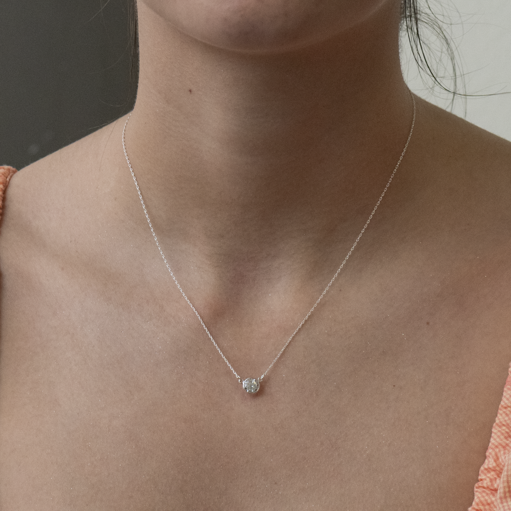 Silver Diamond CZ Necklace
