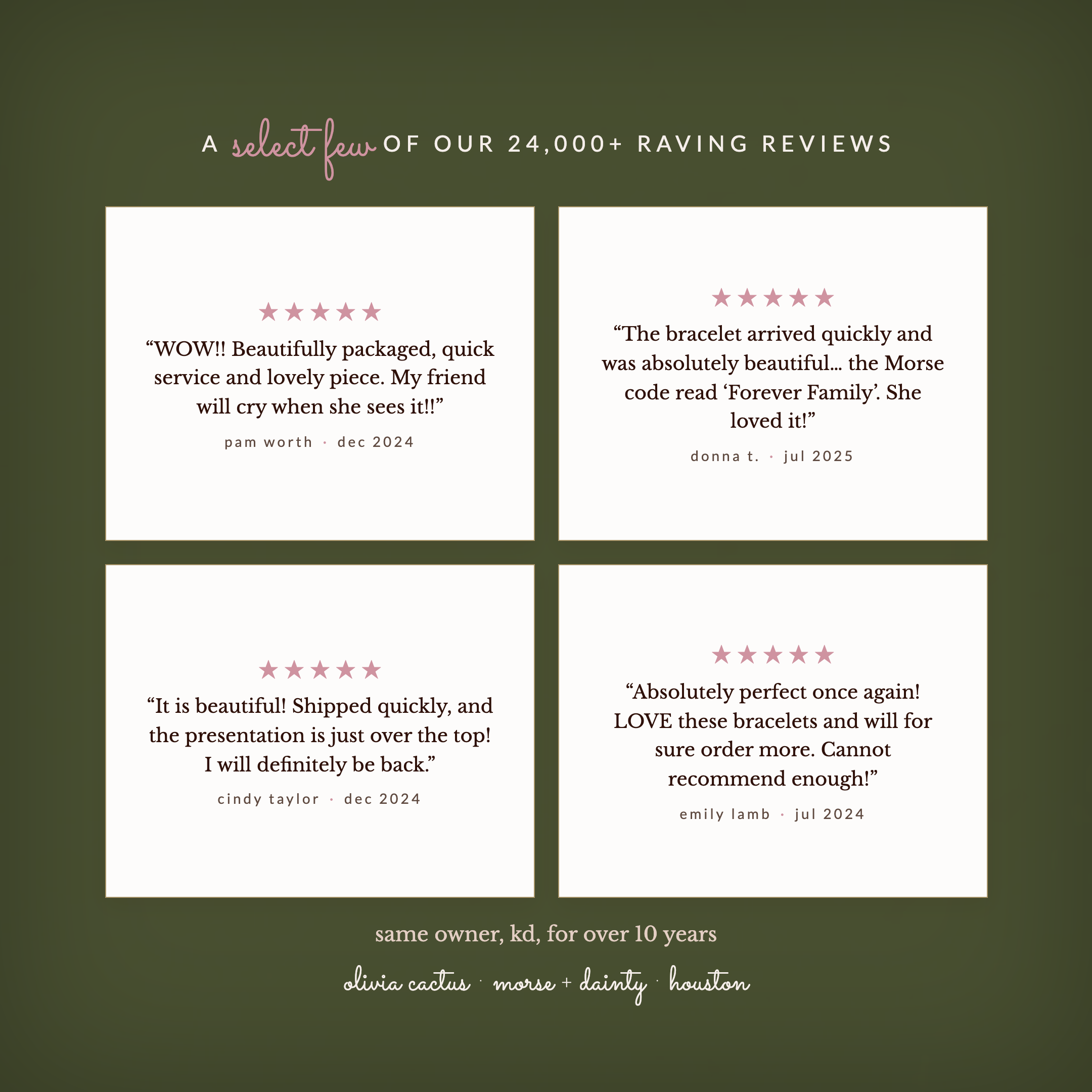 Customer reviews for OliviaCactus Morse code jewelry