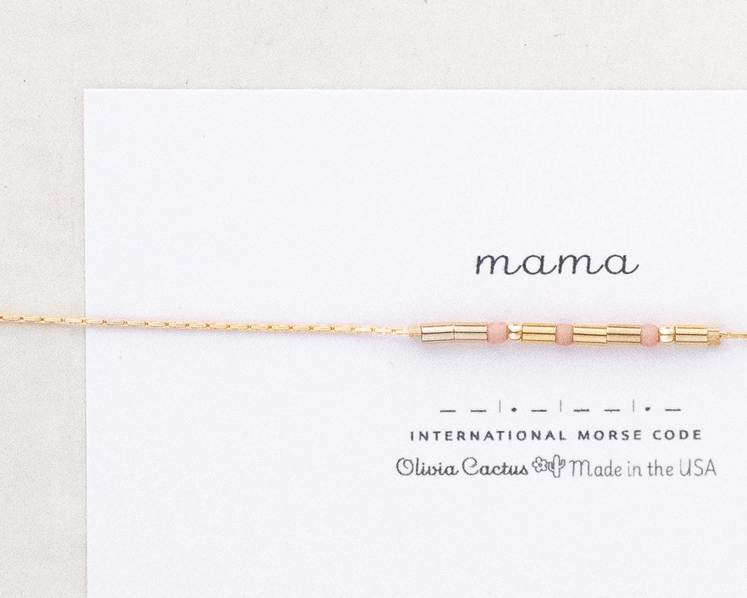 Auntie Morse Code Bracelet - Dainty 14K Gold & Silver Jewelry by Olivia Cactus