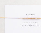 Auntie Morse Code Bracelet - Dainty 14K Gold & Silver Jewelry by Olivia Cactus