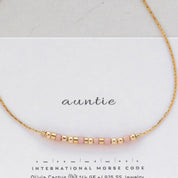Auntie Morse Code Bracelet - Dainty 14K Gold & Silver Jewelry by Olivia Cactus