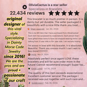 Auntie Morse Code Bracelet - Dainty 14K Gold & Silver Jewelry by Olivia Cactus