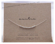 Auntie Morse Code Necklace - Dainty 14K Gold & Silver Jewelry by Olivia Cactus