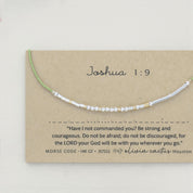 Be Strong - Sterling on Silk Morse Code Bracelet - Dainty 14K Gold & Silver Jewelry by Olivia Cactus