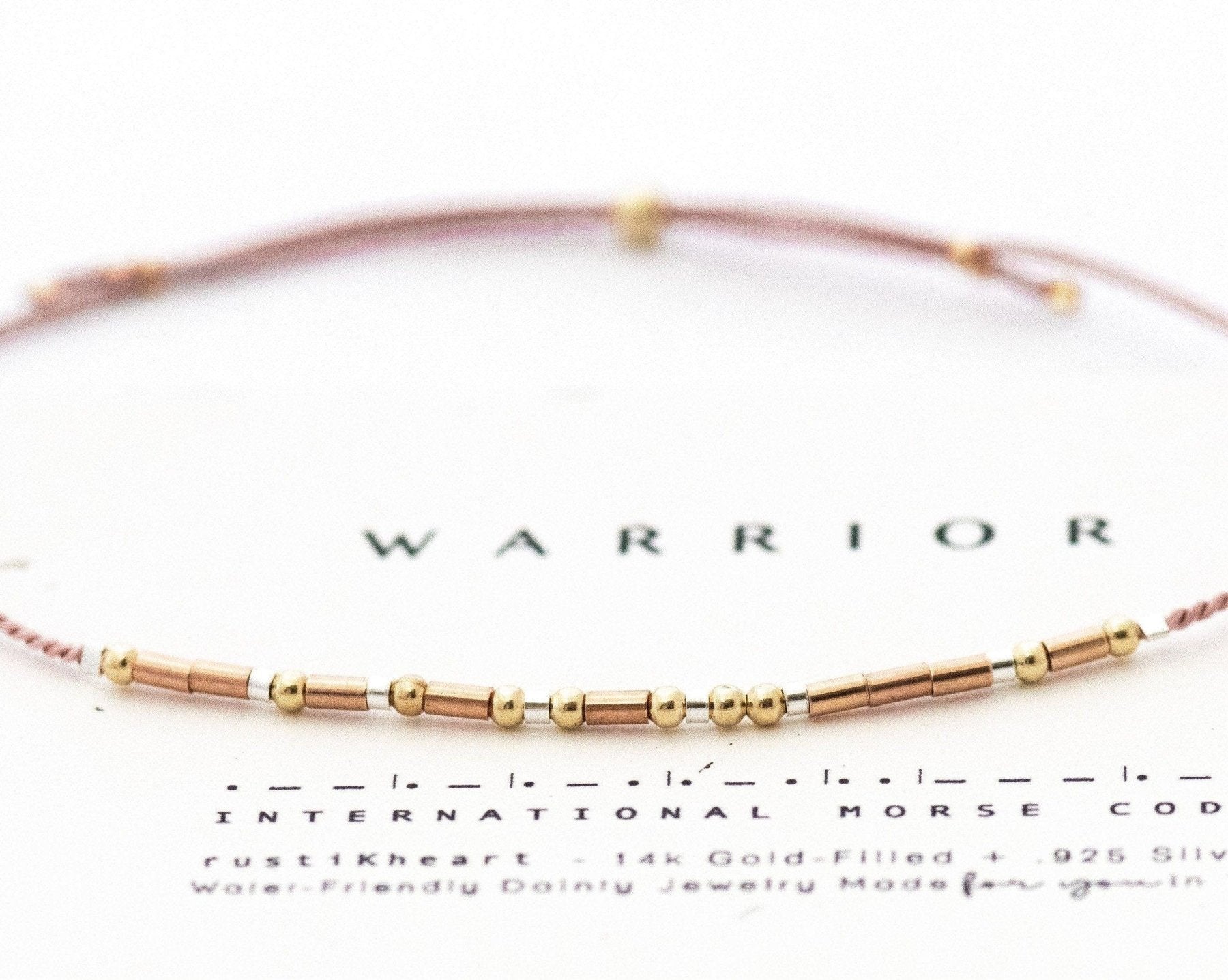 Beautiful Morse Code Bracelet - Dainty 14K Gold & Silver Jewelry by Olivia Cactus