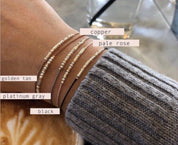 Bestie Morse Code Anklet - Dainty 14K Gold & Silver Jewelry by Olivia Cactus