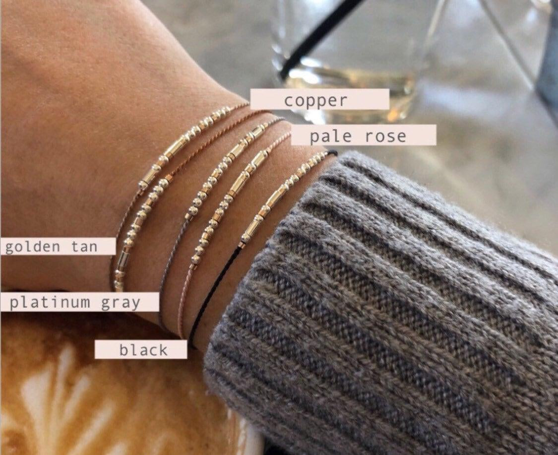 Bestie Morse Code Anklet - Dainty 14K Gold & Silver Jewelry by Olivia Cactus