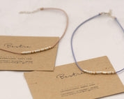 Bestie Morse Code Anklet - Dainty 14K Gold & Silver Jewelry by Olivia Cactus