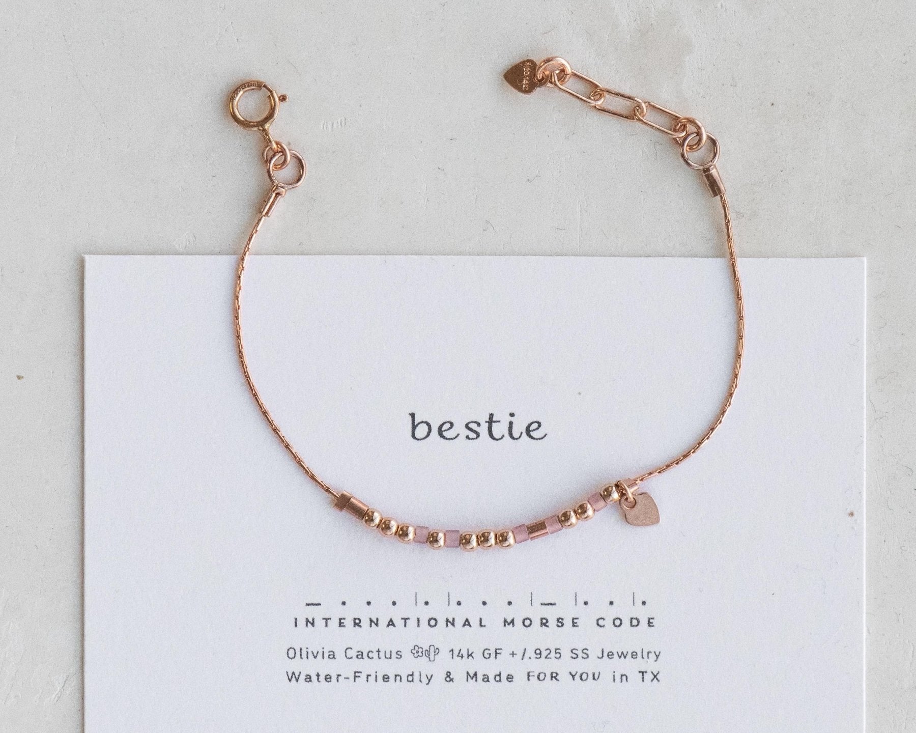 Bestie Bracelet - Rose Gold - Dainty 14K Gold & Silver Jewelry by Olivia Cactus