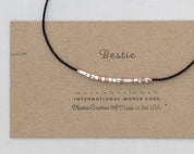 Bestie Morse Code Bracelet - Dainty 14K Gold & Silver Jewelry by Olivia Cactus