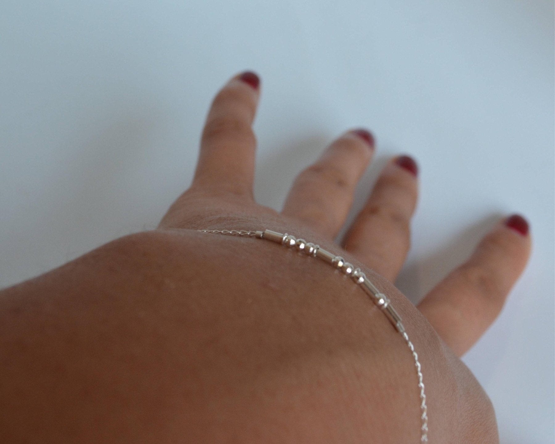 Bestie Morse Code Bracelet - Dainty 14K Gold & Silver Jewelry by Olivia Cactus