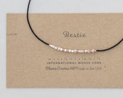Bestie Morse Code Bracelet - Dainty 14K Gold & Silver Jewelry by Olivia Cactus