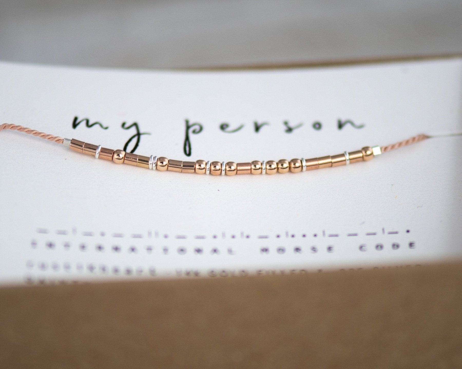 Bestie Morse Code Bracelet - Dainty 14K Gold & Silver Jewelry by Olivia Cactus