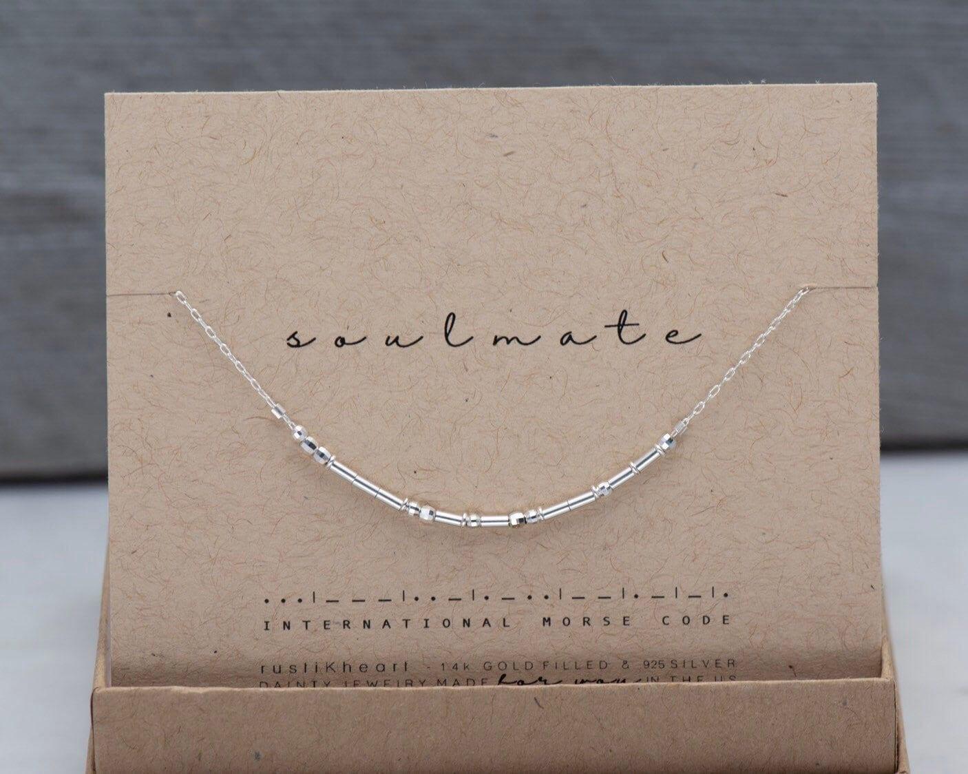 Bestie Morse Code Necklace Morse and Dainty Jewelry by Olivia Cactus