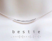 Bestie Morse Code Necklace - Dainty 14K Gold & Silver Jewelry by Olivia Cactus