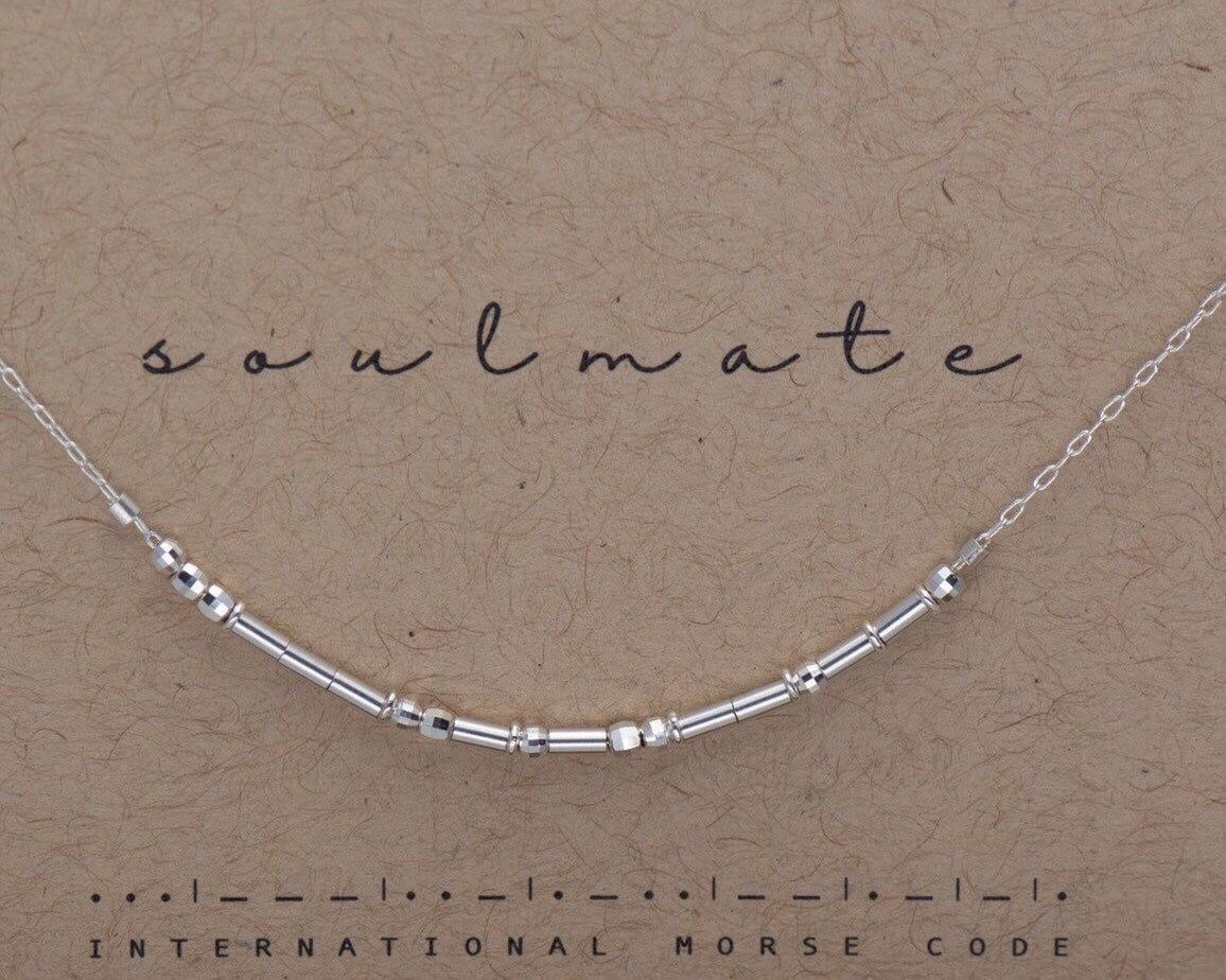 Bestie Morse Code Necklace - Dainty 14K Gold & Silver Jewelry by Olivia Cactus