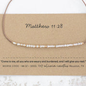 Bible Verse Morse Code Bracelet - Dainty 14K Gold & Silver Jewelry by Olivia Cactus