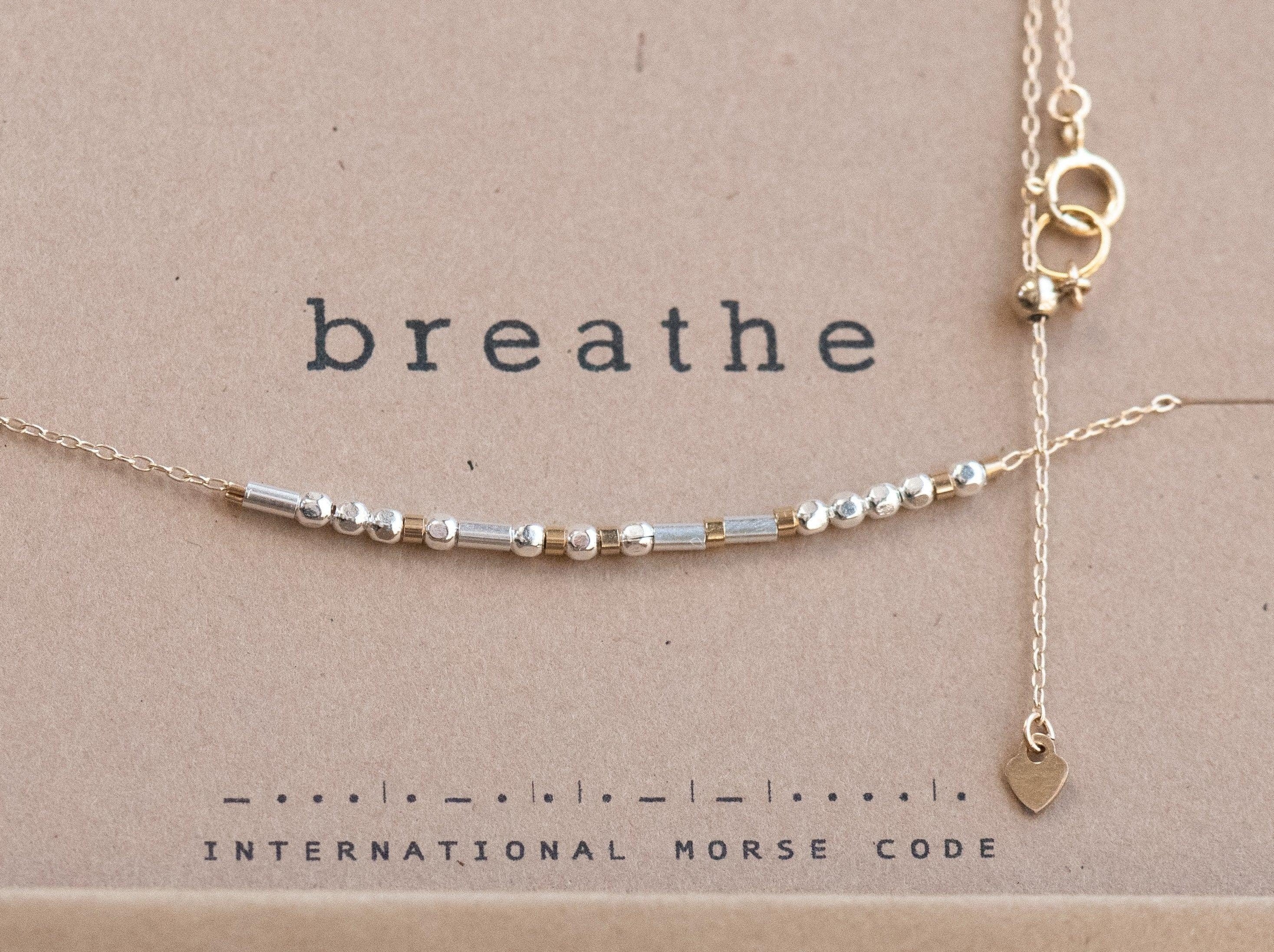 Breathe Necklace Gold - Mila Morse and Dainty Jewelry by Olivia Cactus