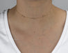 Choker (Single Strand) with 3 tiny Diamond-Cut Premium CZ Charms Morse and Dainty Jewelry by Olivia Cactus