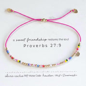 Colorful Swarovski Morse Friendship Bracelet - Dainty 14K Gold & Silver Jewelry by Olivia Cactus