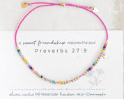 Colorful Swarovski Morse Friendship Bracelet - Dainty 14K Gold & Silver Jewelry by Olivia Cactus