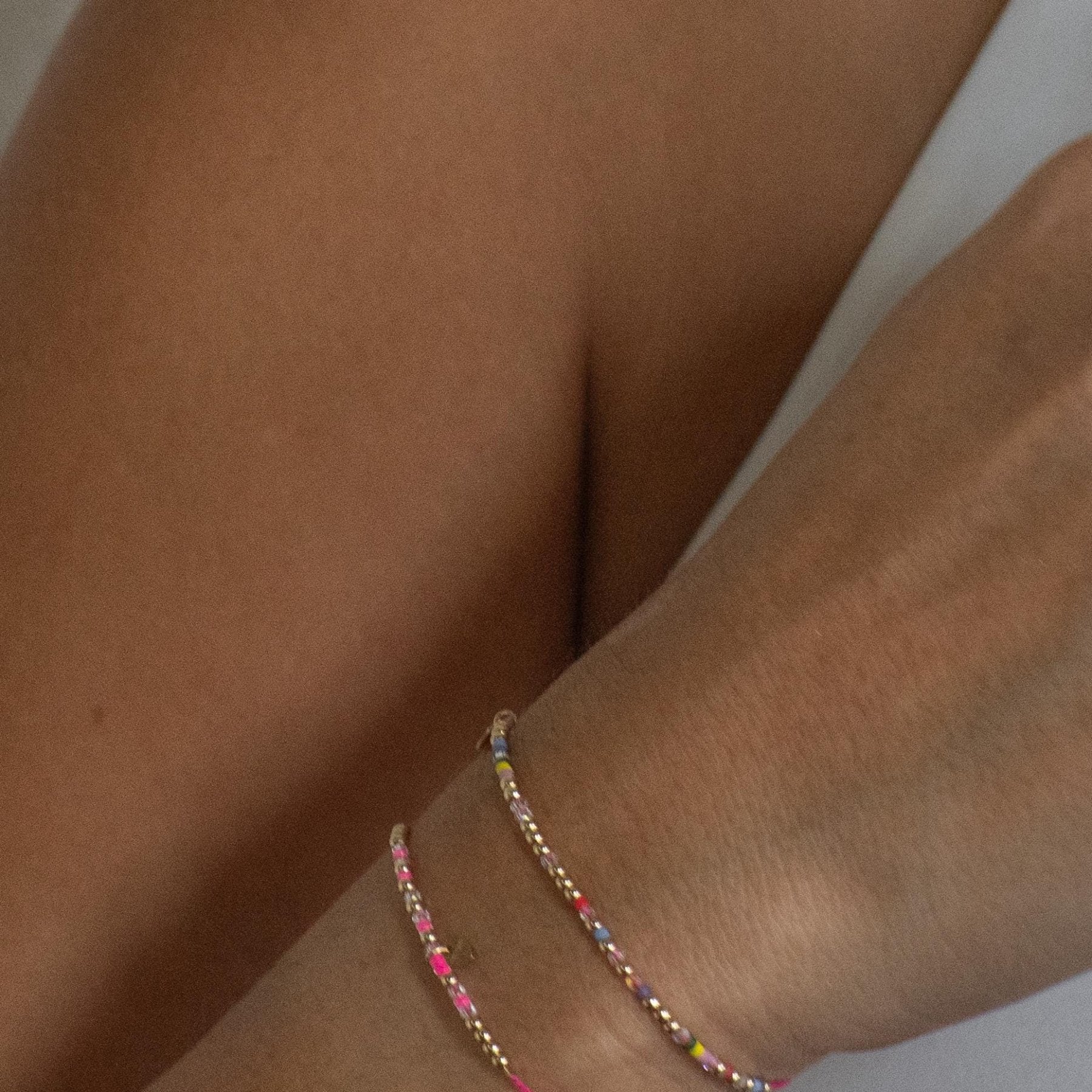 Colorful Swarovski Morse Friendship Bracelet - Dainty 14K Gold & Silver Jewelry by Olivia Cactus